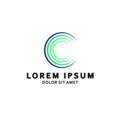 letter C logo desain with gradation color