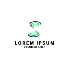 letter S logo desain with line shape