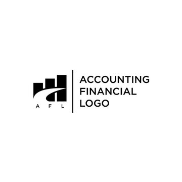 accounting financial bar logo design vector with wealth concept illustration