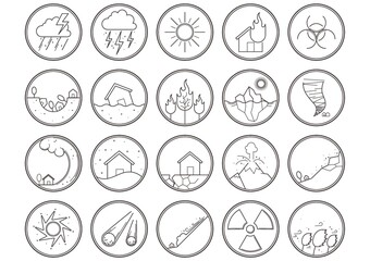 Set of natural disaster icons