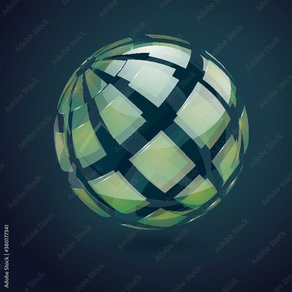 Wall mural globe logo element