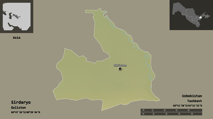 Obraz premium Sirdaryo, region of Uzbekistan,. Previews. Relief