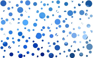 Light BLUE vector illustration which consist of circles. Dotted gradient design for your business. Creative geometric background in halftone style with colored spots.
