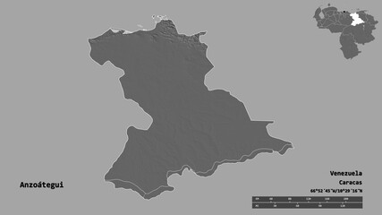 Obraz premium Anzoategui, state of Venezuela, zoomed. Bilevel