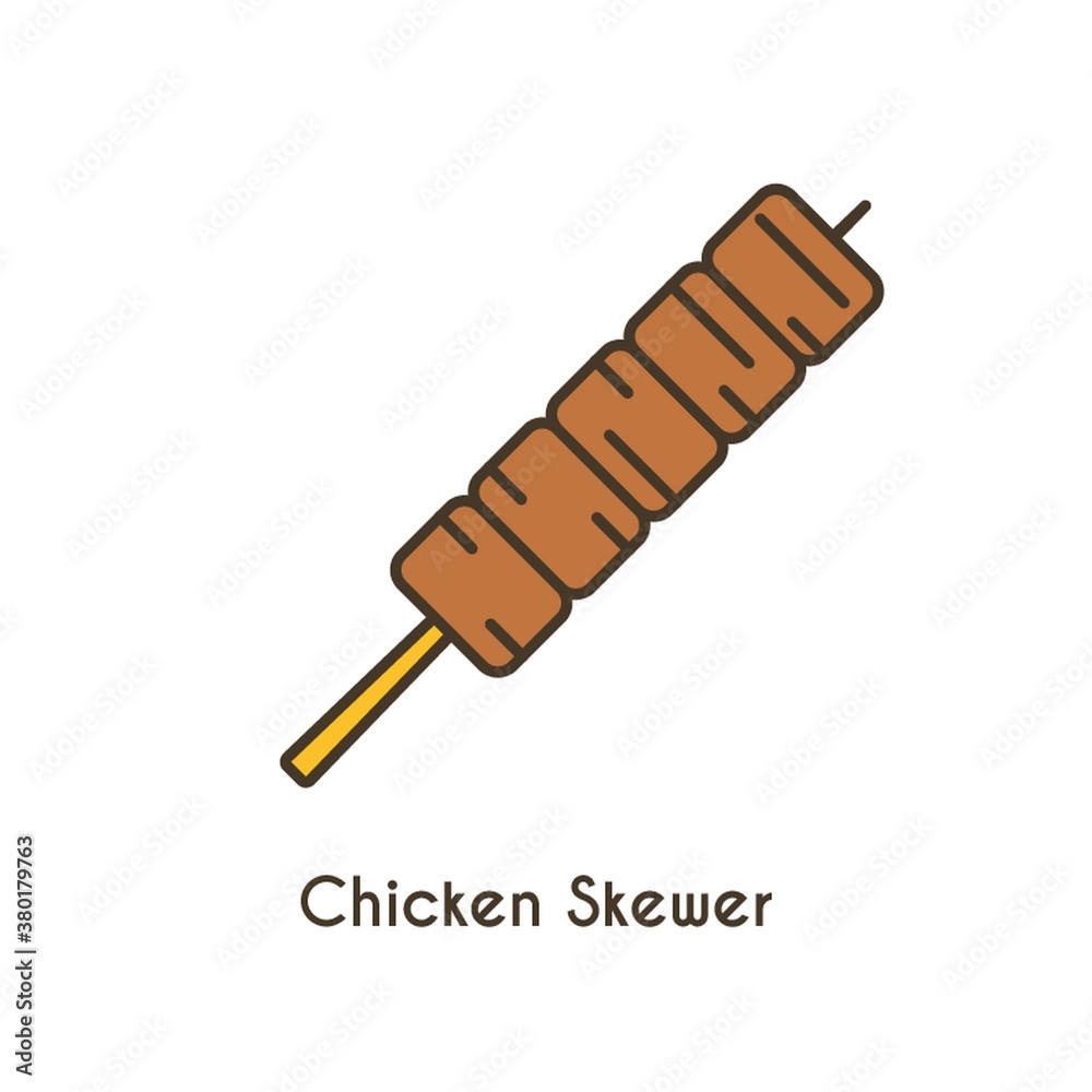 Wall mural chicken skewer