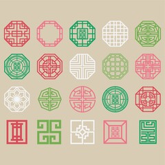 set of traditional korean patterns