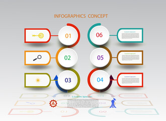 Infographics timeline design template for business concept and icons.