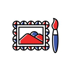 painting and paintbrush