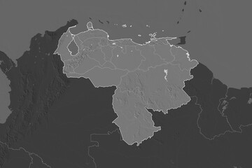 Venezuela borders. Neighbourhood desaturated. Bilevel