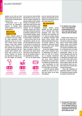 magazine mockup, annual report mockup with pink headers