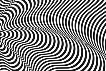 Abstract vector striped black and white background