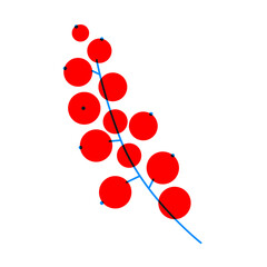 Currant abstract vector illustration. Fruit clip art vector for social media, postcards, print. Cartoon berries illustration.