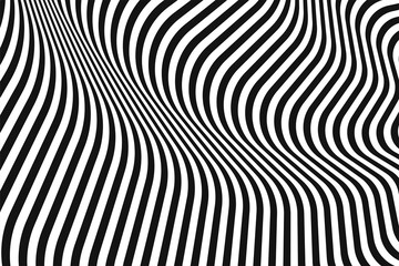 Abstract vector striped black and white background