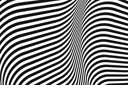 Abstract vector striped black and white background © bramantya