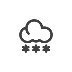 Snowfall weather line icon. linear style sign for mobile concept and web design. Cloud and snow outline vector icon. Symbol, logo illustration. Vector graphics