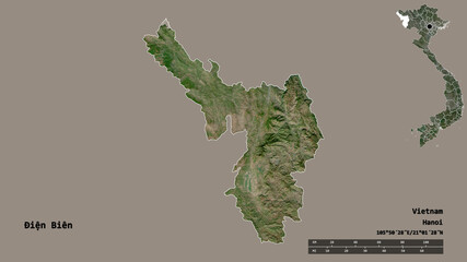 ien Bien, province of Vietnam, zoomed. Satellite