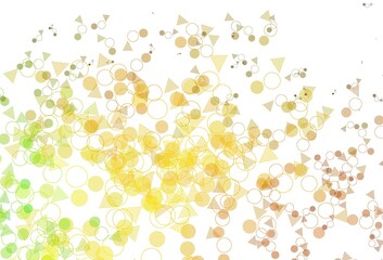 Light Green, Yellow vector backdrop with lines, circles.