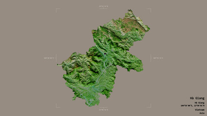 Ha Giang - Vietnam. Bounding box. Satellite