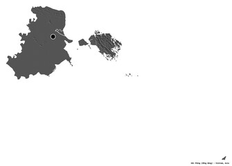 Hai Phong, city of Vietnam, on white. Bilevel