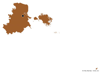 Hai Phong, city of Vietnam, on white. Pattern