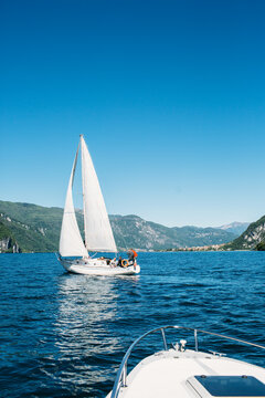Sailboat sailing on the lake
