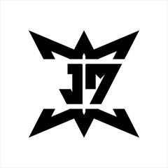 JM Logo monogram with crown up down side design template