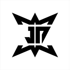 JN Logo monogram with crown up down side design template