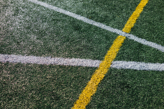 Boundary lines on athletic field