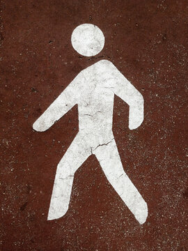 Pedestrian Sign in the Floor