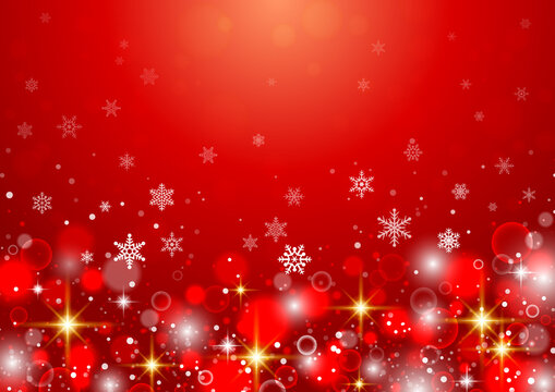 キラキラ 雪の結晶のイルミネーションが美しいクリスマス背景