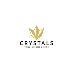 Illustration modern crystal diamond geometric logo icon vector template