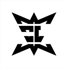 OL Logo monogram with crown up down side design template