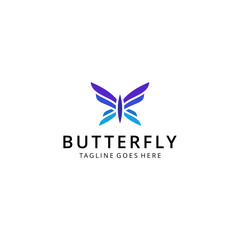 Creative modern beauty Butterfly logo template Vector illustration
