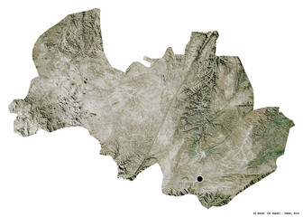 Obraz premium Al Bayda', governorate of Yemen, on white. Satellite