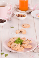 Chocolate chip cookies.	