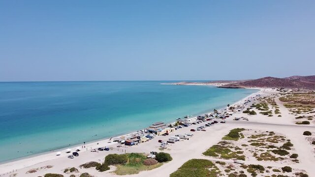 View of Espiritu Santo Island from Telocote beach, La Paz, Baja California Sur, Mexico