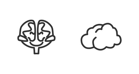 brain line icon set. human brain