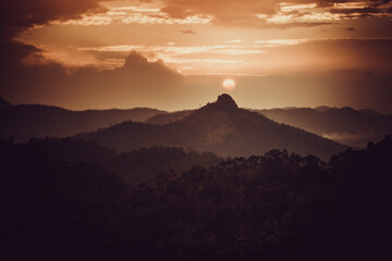 Sunset in the mountains