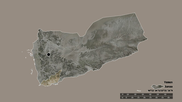 Location of Lahij, governorate of Yemen,. Satellite