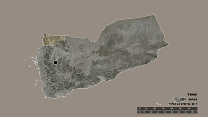Location of Sadah, governorate of Yemen,. Satellite