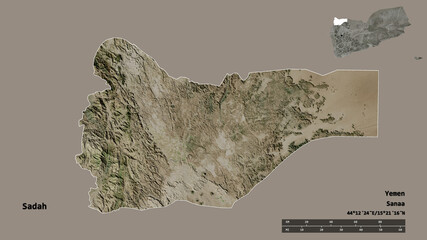 Sadah, governorate of Yemen, zoomed. Satellite