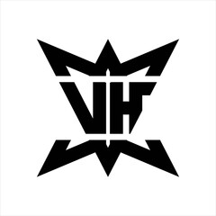 VH Logo monogram with crown up down side design template