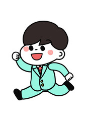 ブレザー男の子　走る