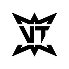 Fototapeta premium VT Logo monogram with crown up down side design template