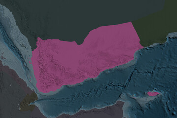 Yemen. Neighbourhood desaturated. Administrative