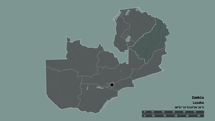 Location of Muchinga, province of Zambia,. Administrative