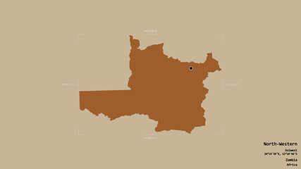 North-Western - Zambia. Bounding box. Pattern