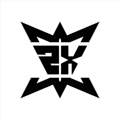 ZX Logo monogram with crown up down side design template