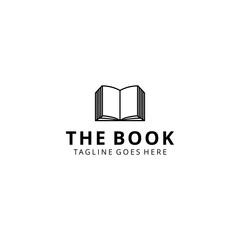 Illustration modern open book sign education logo design template