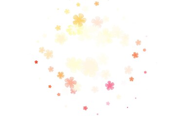 Light Red, Yellow vector doodle layout with flowers.